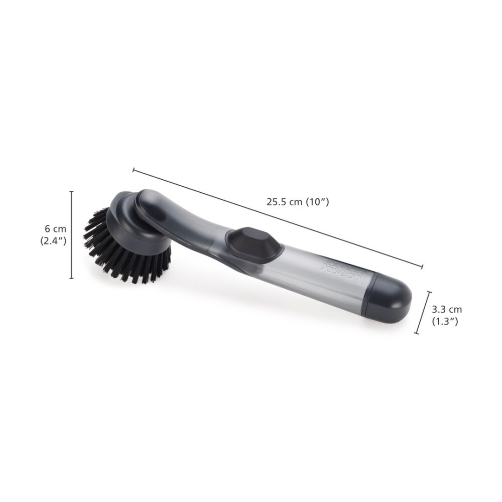 2PK Joseph Joseph SinkTech Soap Dispensing Dish Brush W/ Replacement Black