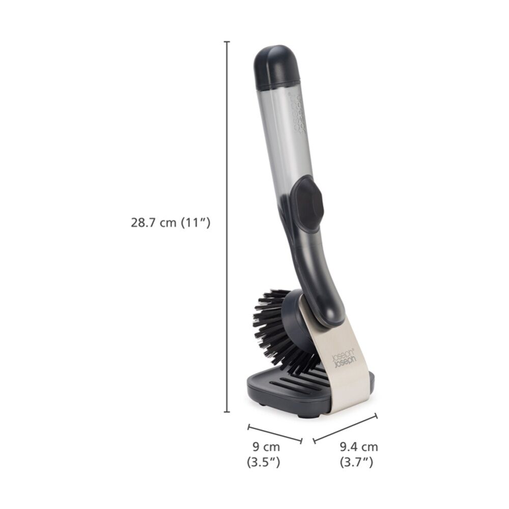 Joseph Joseph SinkTech Soap Dispenser Kitchen Dish Brush With Stand Black