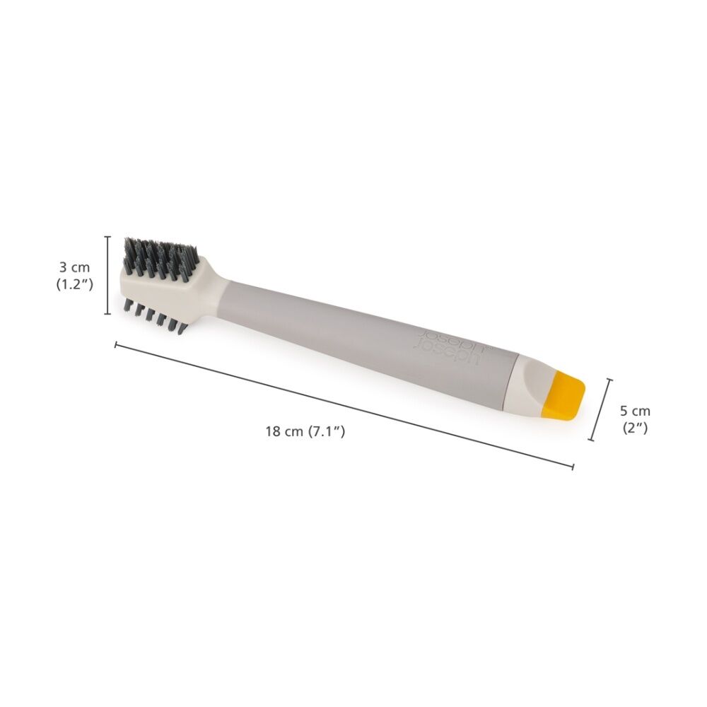 Joseph Joseph CleanTech 3-In-1 Bathroom Grout And Corner Detail Brush Stone