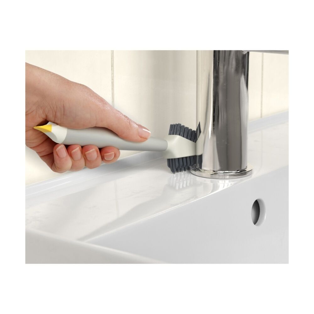 Joseph Joseph CleanTech 3-In-1 Bathroom Grout And Corner Detail Brush Stone