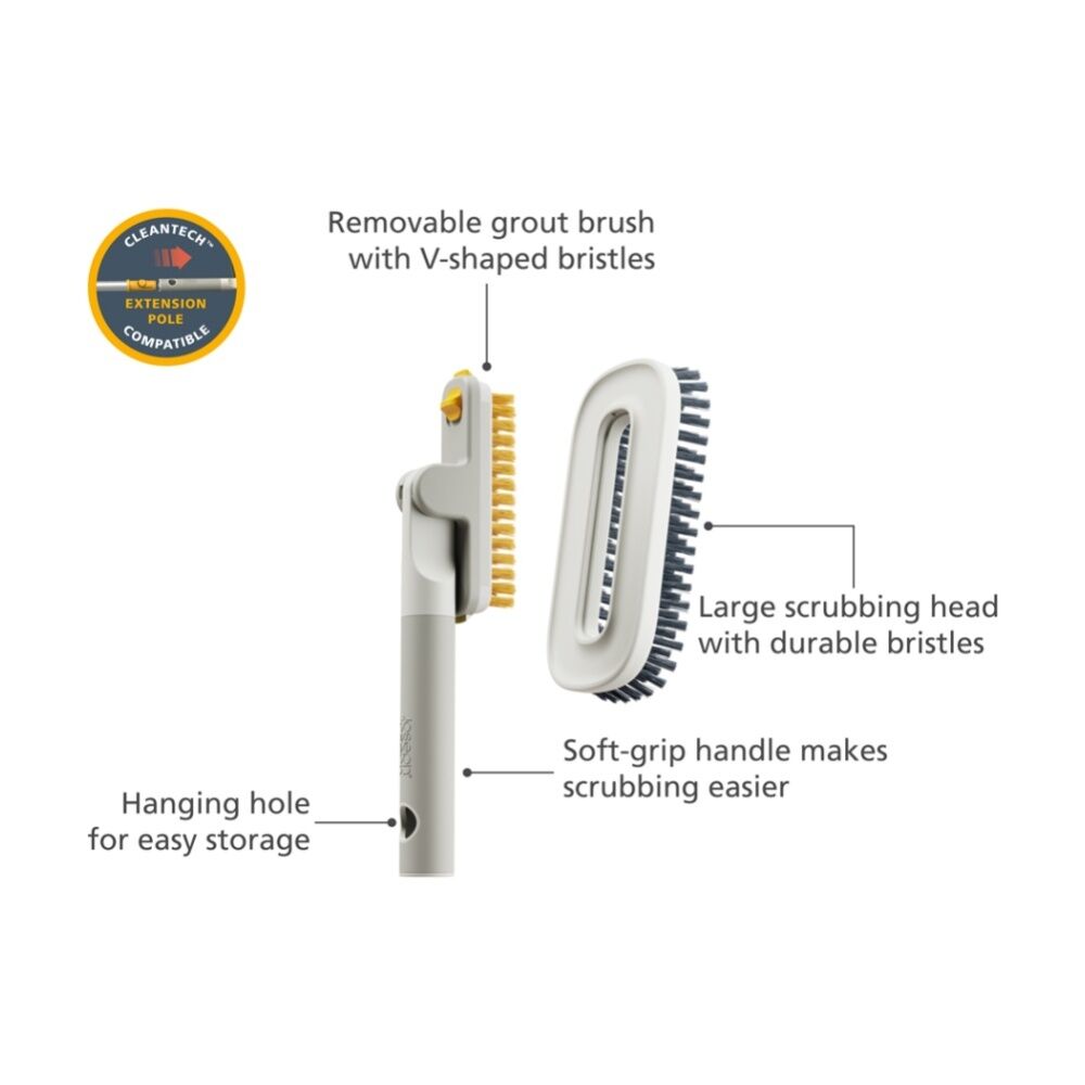 Joseph Joseph CleanTech Large & Narrow Bathroom Tile Cleaning Scrubber 2-In-1