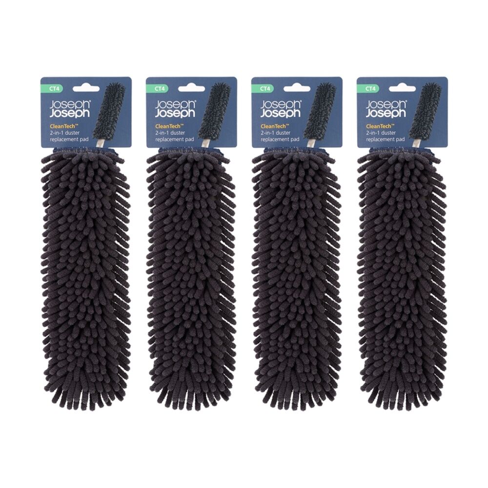 4PK Joseph Joseph CleanTech 2-in-1 Microfibre Duster Replacement Pad Blue