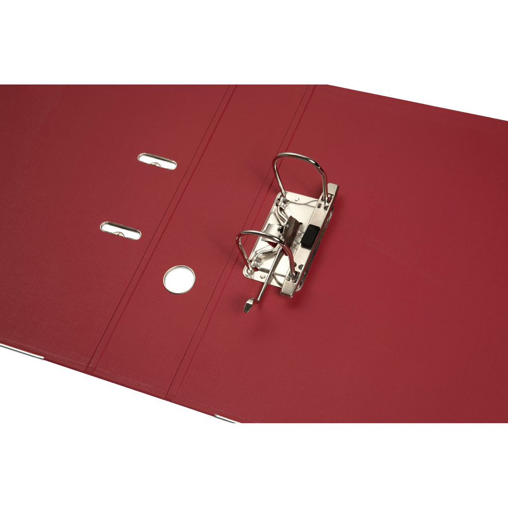 3PK Marbig Foolscap PE 75mm Lever Arch File Folder - Deep Red