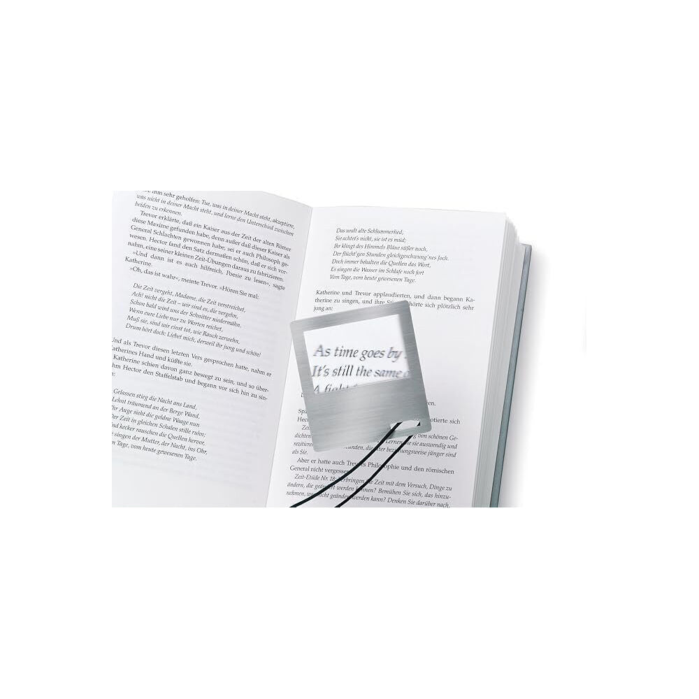 2PK Blomus Fijo Stainless Steel Bookmark w/ Magnifying Glass 90x6.5cm Silver