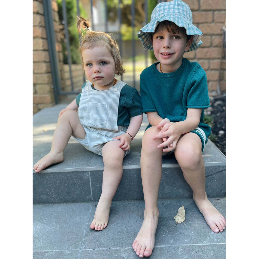 Ponchik Ribbed Cotton T Shirt Peacock Size 6-12m