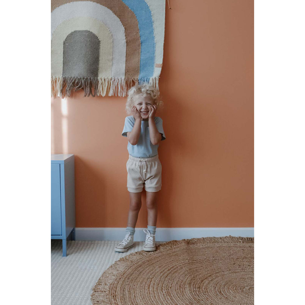 Ponchik Ribbed Cotton T Shirt Ocean Size 2y