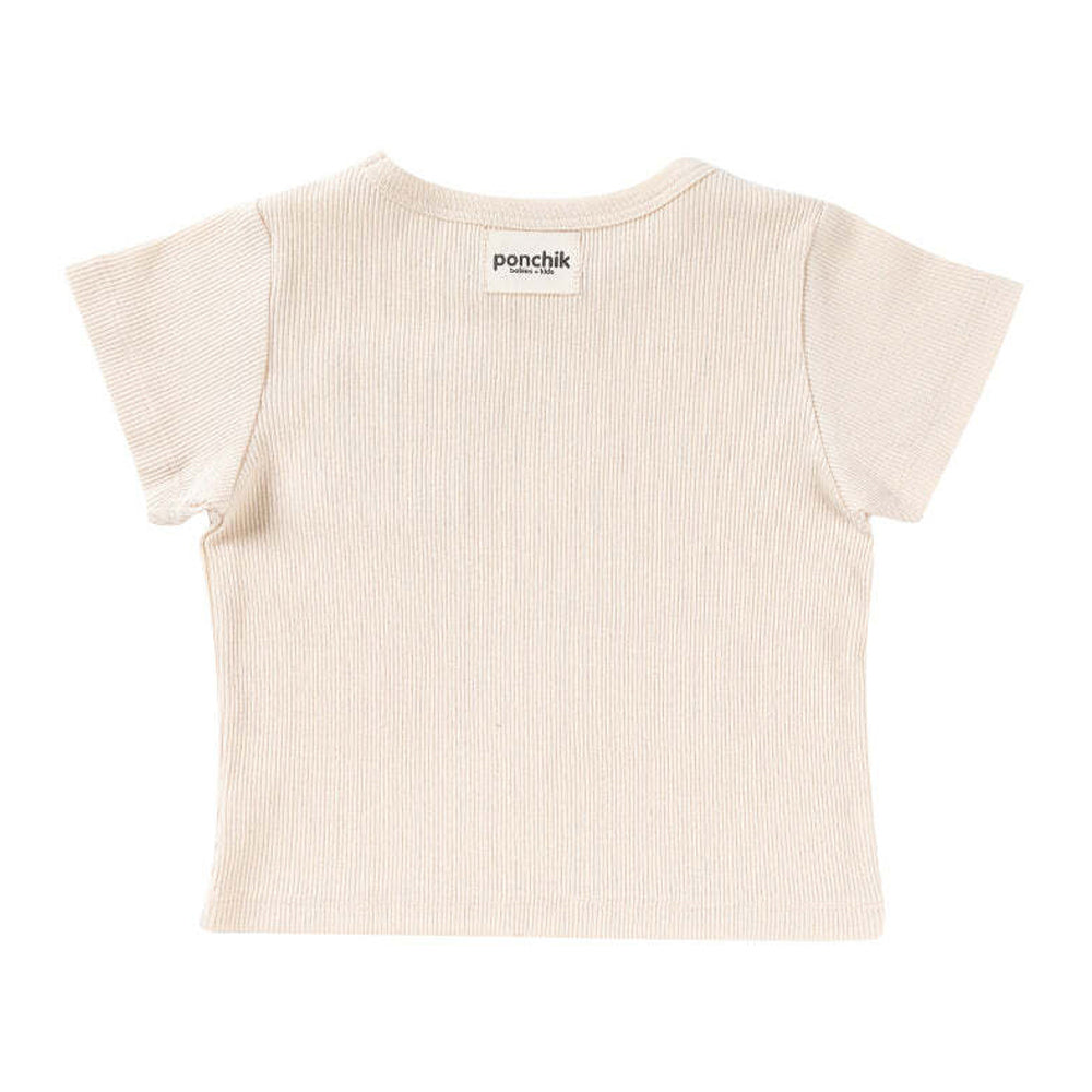 Ponchik Ribbed Cotton T Shirt Wheat Size 6y