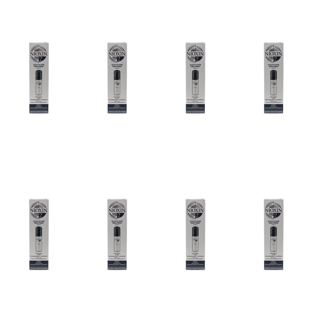 8PK Nioxin 100ml System 2 Natural Scalp & Hair Treatment Step 3 w/UV Protection