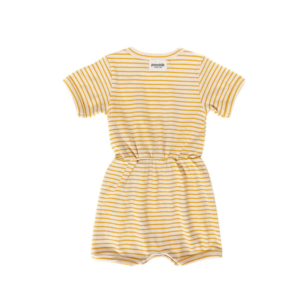 Ponchik Ribbed Cotton Romper Sunshine Stripe Size 12-18m
