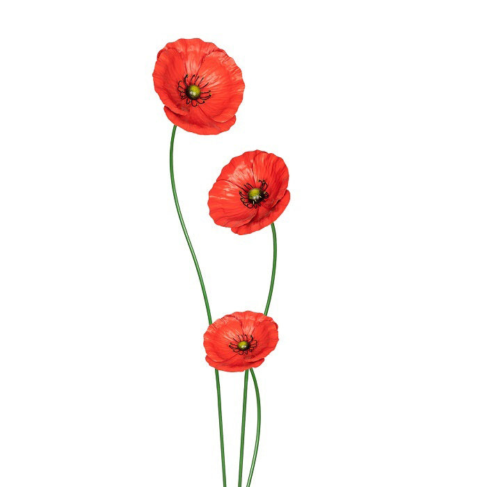 11671-3pc-garden-metal-49-75-90cm-stake-poppy-flower-outdoor-decor-red