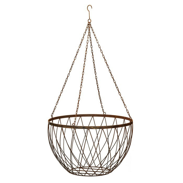 12340-hanging-basket-planter-60cm-metal-plant-holder-w-hook-brown