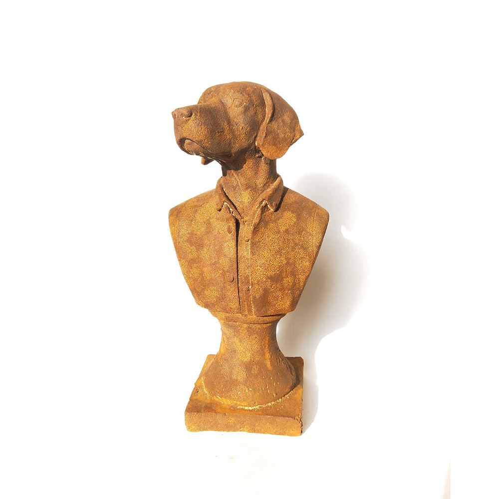 14986-dog-head-cast-iron-28cm-outdoor-ornament-yard-patio-garden-decor