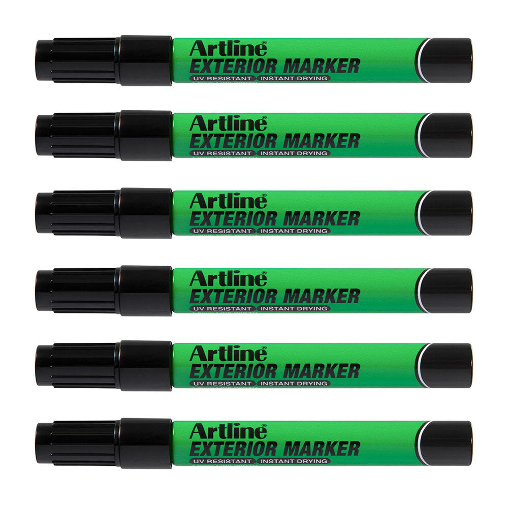 195601b-12pk-artline-exterior-permanent-marker-1-5mm-bullet-nib-black