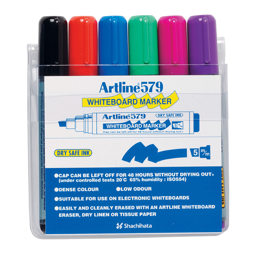 2812767-6pc-artline-579-whiteboard-marker-assorted-colours