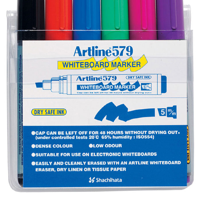 2812767-6pc-artline-579-whiteboard-marker-assorted-colours
