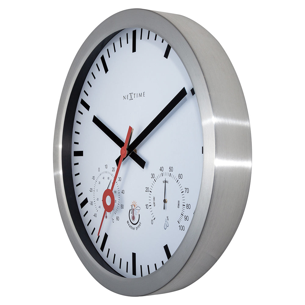 574307st-nextime-35cm-clematis-outdoor-wall-clock-white