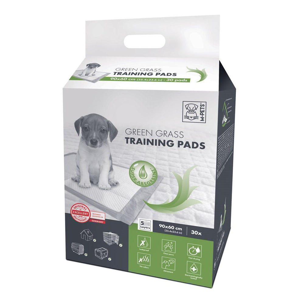 10162703-30pc-m-pets-90x60cm-dog-puppy-pet-green-grass-leak-proof-training-urine-pads