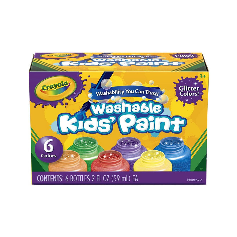 54-2400-6pc-crayola-non-toxic-59ml-washable-colours-paint-for-kids-3-glitter