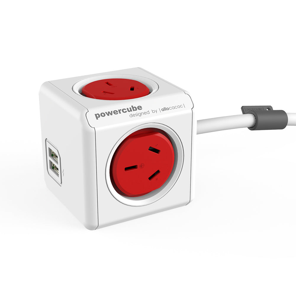 4080190-powercube-4-socket-mountable-power-board-3m-w-dual-usb-red