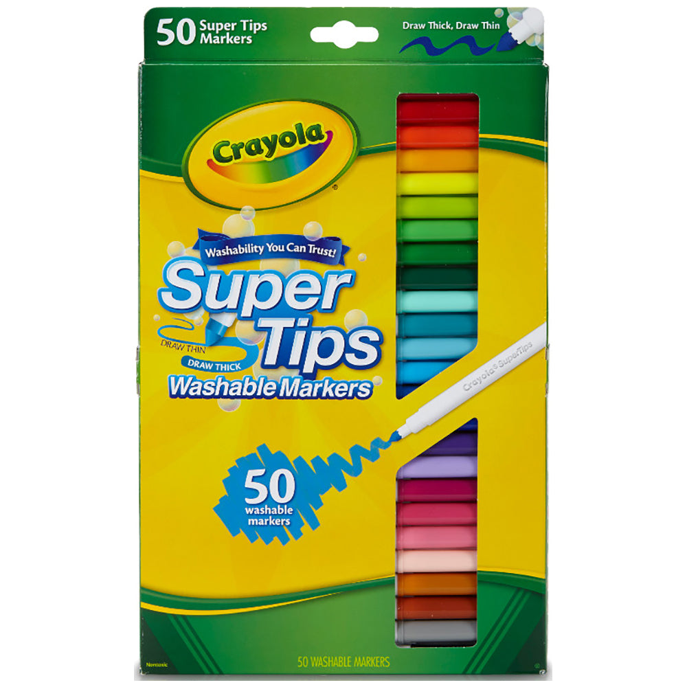 58-5050-50pc-crayola-supertip-washable-markers-kids-children-drawing-pens-3y