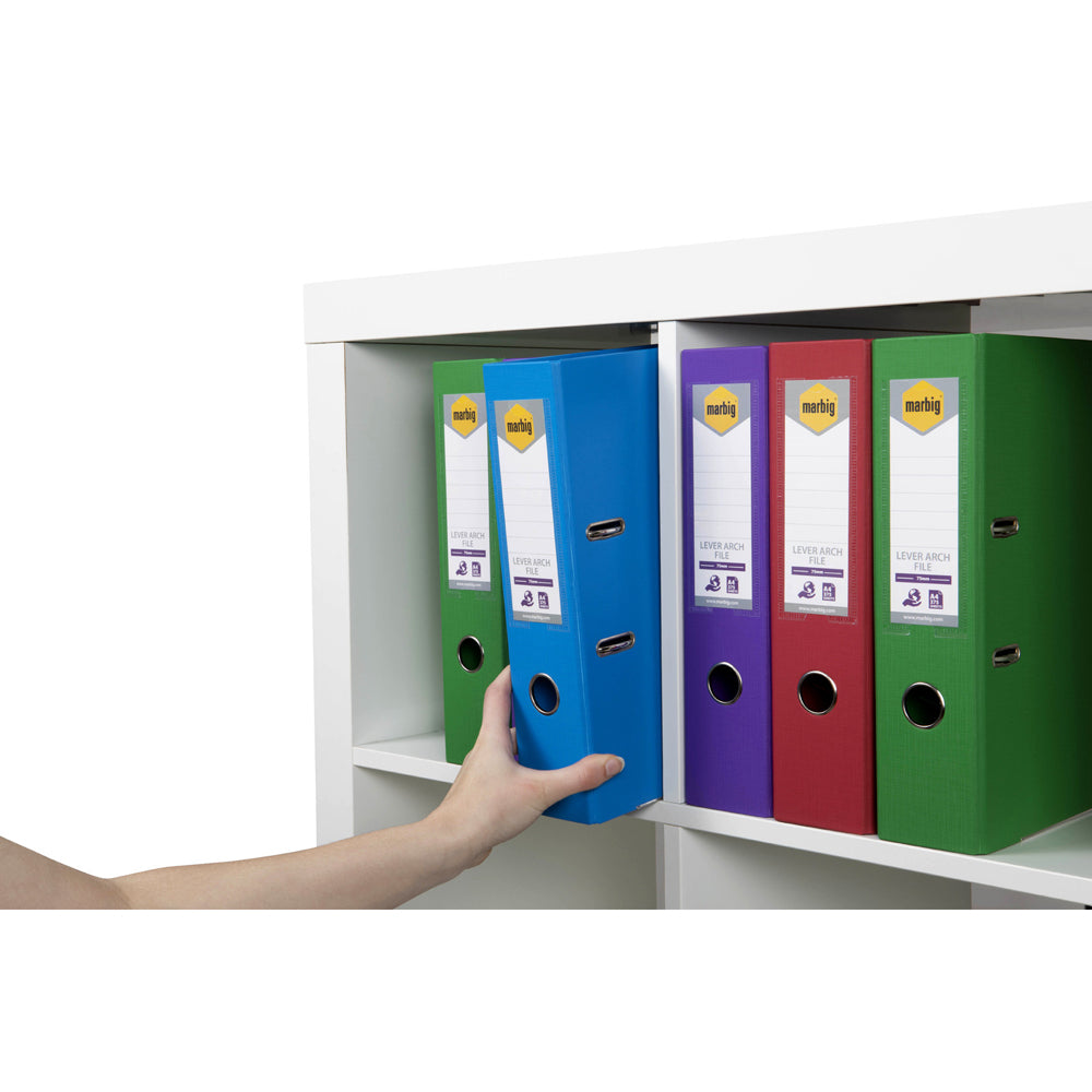 3PK Marbig PE Lever Arch File Folder A4 Document Organiser - Assorted