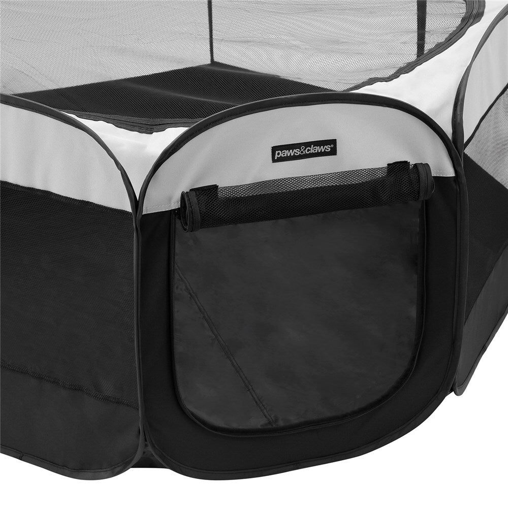 28800-paws-claws-foldaway-136cm-indoor-outdoor-dog-playpen-large-black