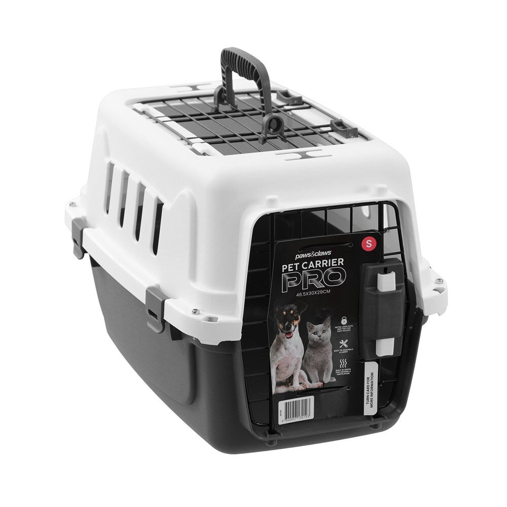 30193-paws-claws-46-5cm-metal-door-travel-pet-carrier-small-white