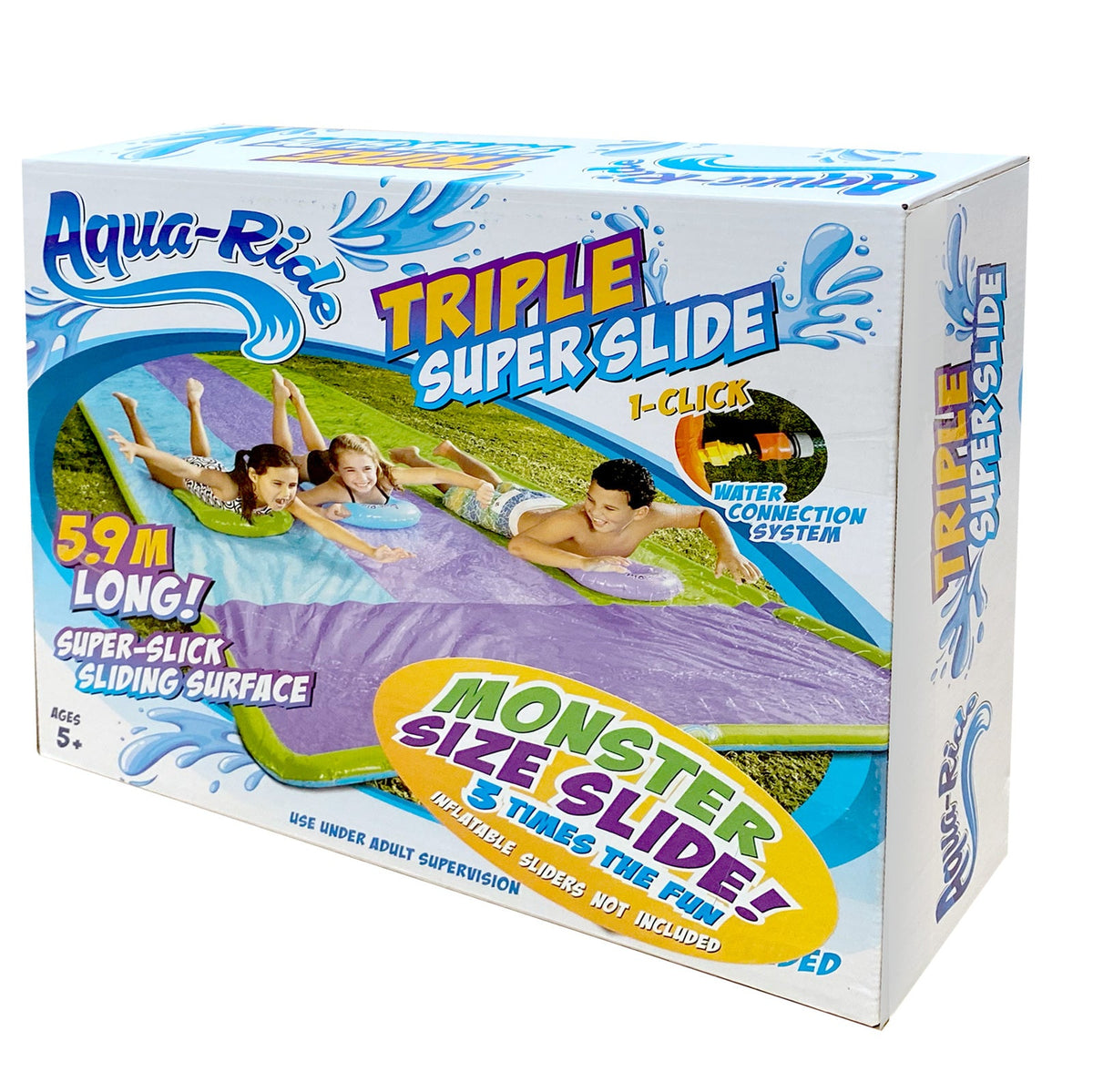 77003-aqua-ride-triple-water-slide-fun-outdoor-activity-kids-children-5y