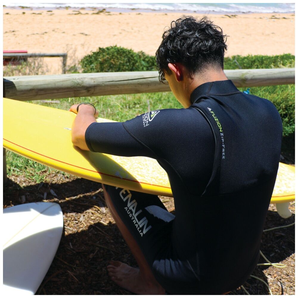 Adrenaline Fuzion Adult Springsuit Zip-Free Surf Wetsuit Black