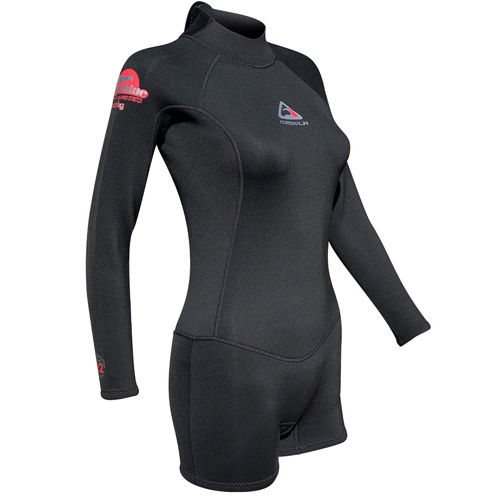 Adrenalin Wahine Ladies 2mm Long Sleeve Boy Leg Springsuit 8 - Black