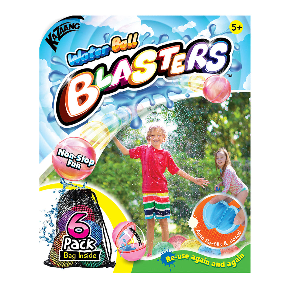 6pc Kazaang Auto-Refill Water Ball Blasters w/ Bag Toy Set Kids 5y+