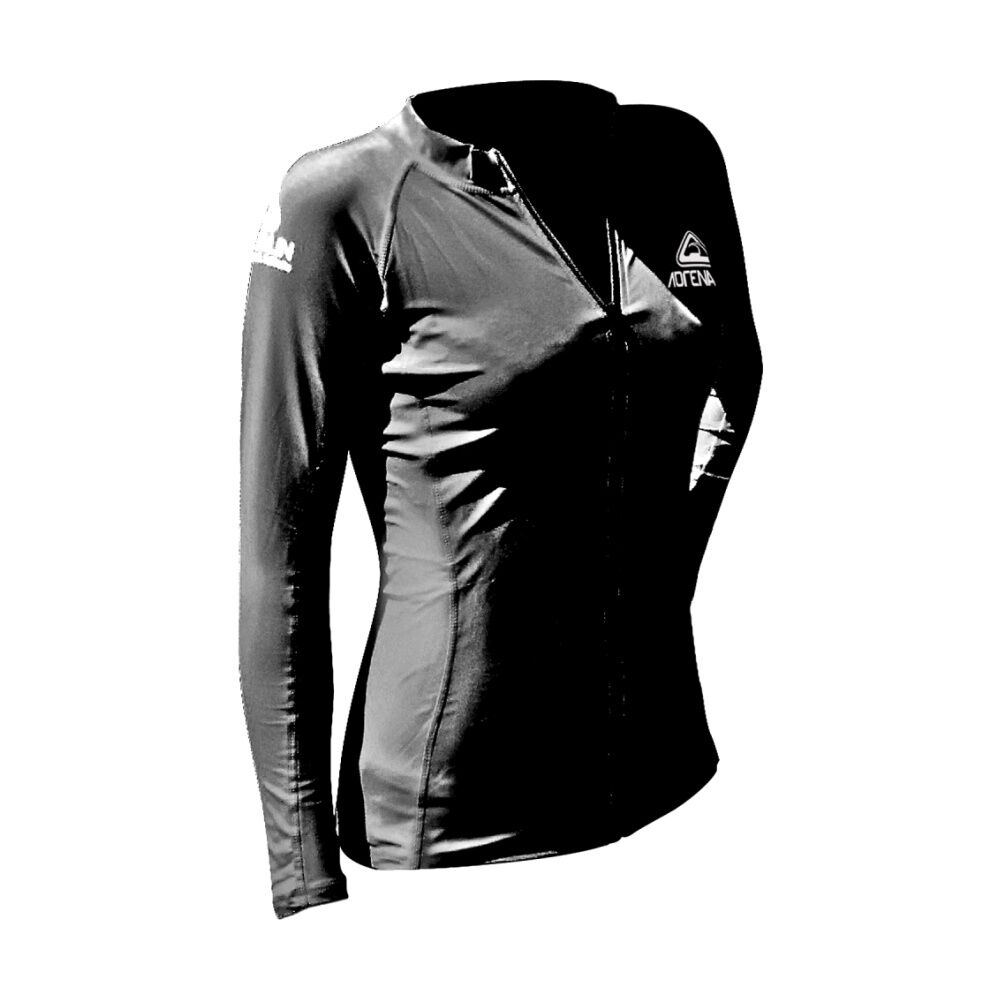 Adrenaline Lady Long Sleeve Full Zip Swim Top/Rashie UPF50+ Sun Black