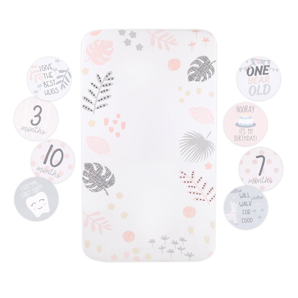 3767mic-little-haven-baby-photo-op-sheet-12-milestone-cards-botanical-135cm