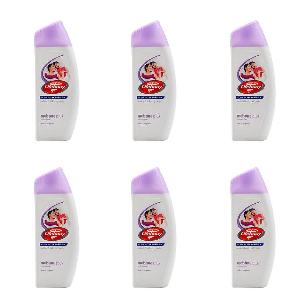 6PK Lifebuoy 300ml Antibacterial Body Wash Bath Soap Moisture Plus