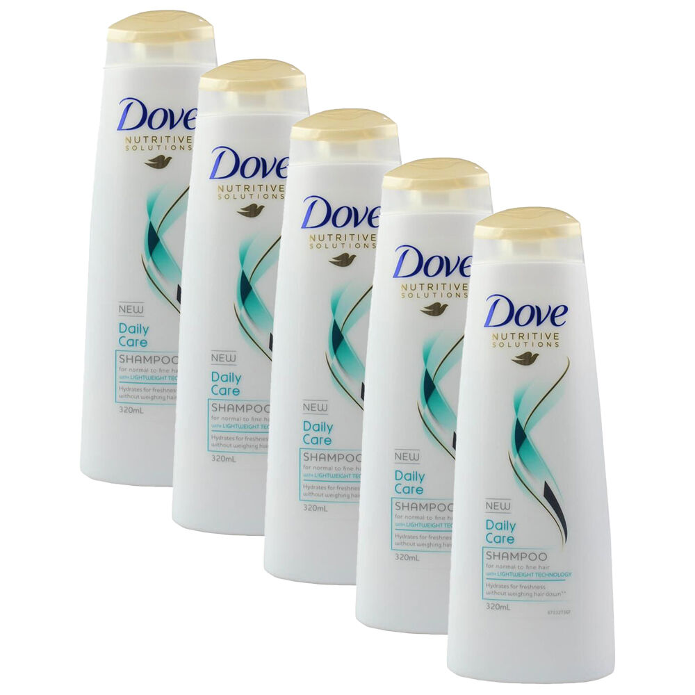5PK Dove 320ml Shampoo Daily Care For Normal/Fine Hair