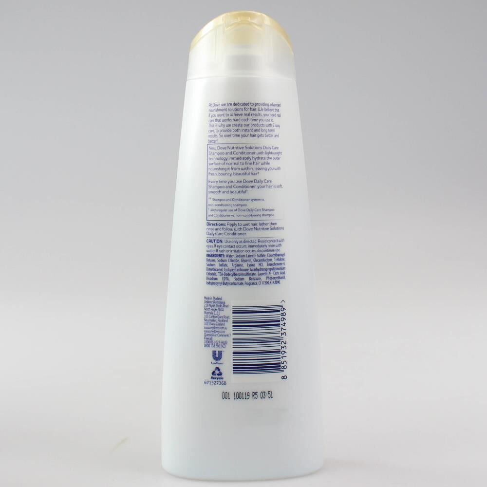 5PK Dove 320ml Shampoo Daily Care For Normal/Fine Hair