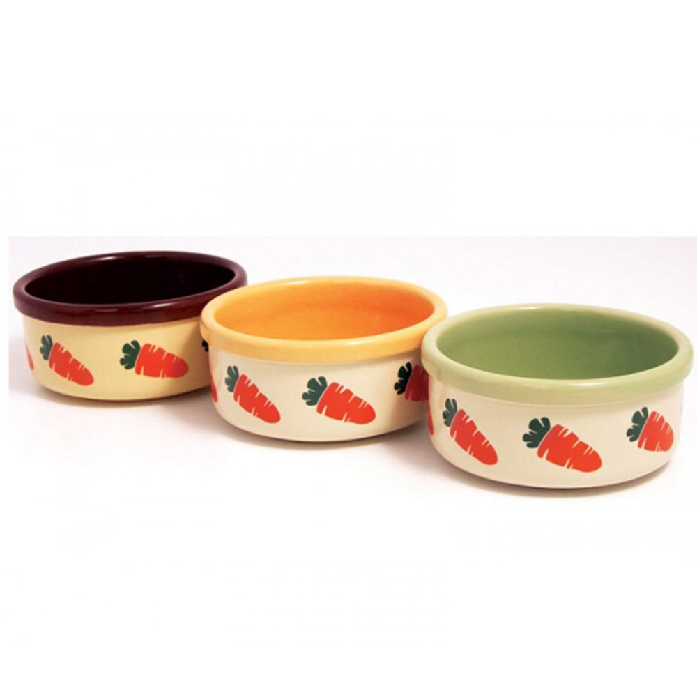 2x Rosewood Ceramic Carrot Pet Bowls Asstd