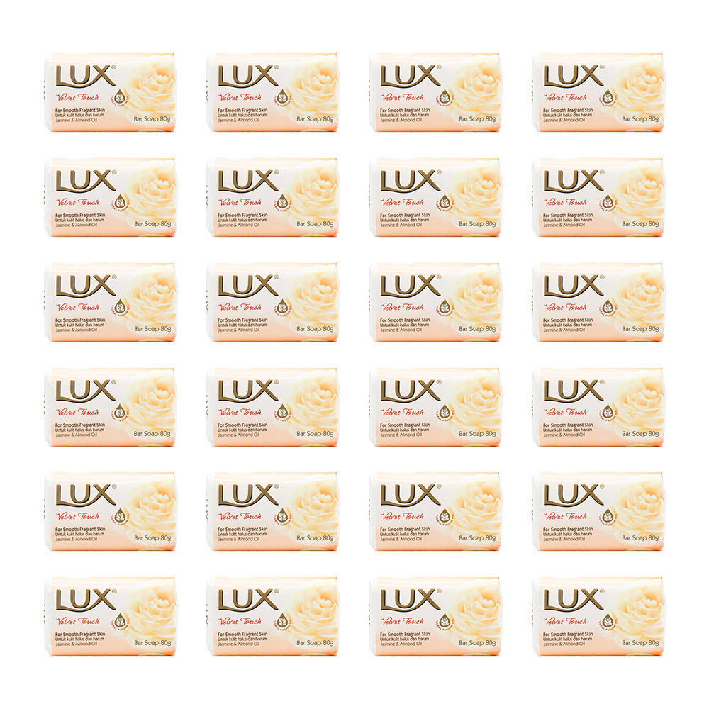 24PK Lux 80g Bar Soap Jasmine & Almond Oil - Velvet Touch
