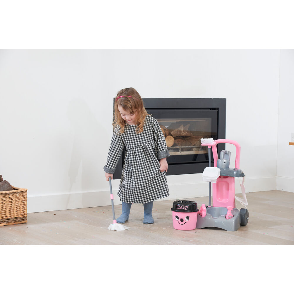 Casdon Deluxe Hetty Cleaning Trolley 54cm Pretend Vacuum Toy Pink