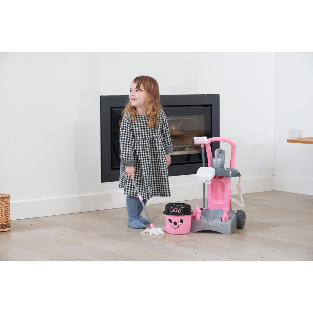 Casdon Deluxe Hetty Cleaning Trolley 54cm Pretend Vacuum Toy Pink