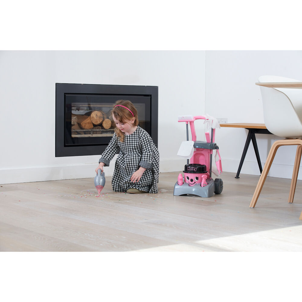 Casdon Deluxe Hetty Cleaning Trolley 54cm Pretend Vacuum Toy Pink