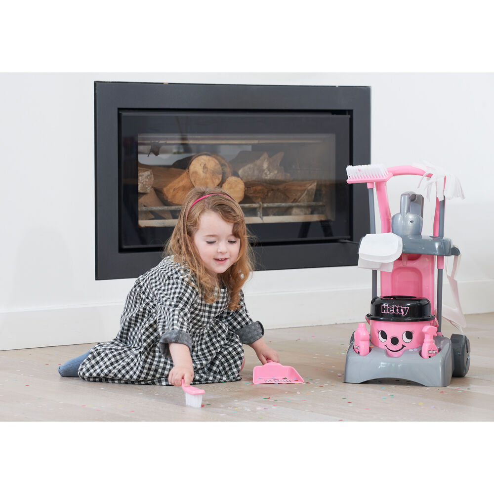 Casdon Deluxe Hetty Cleaning Trolley 54cm Pretend Vacuum Toy Pink