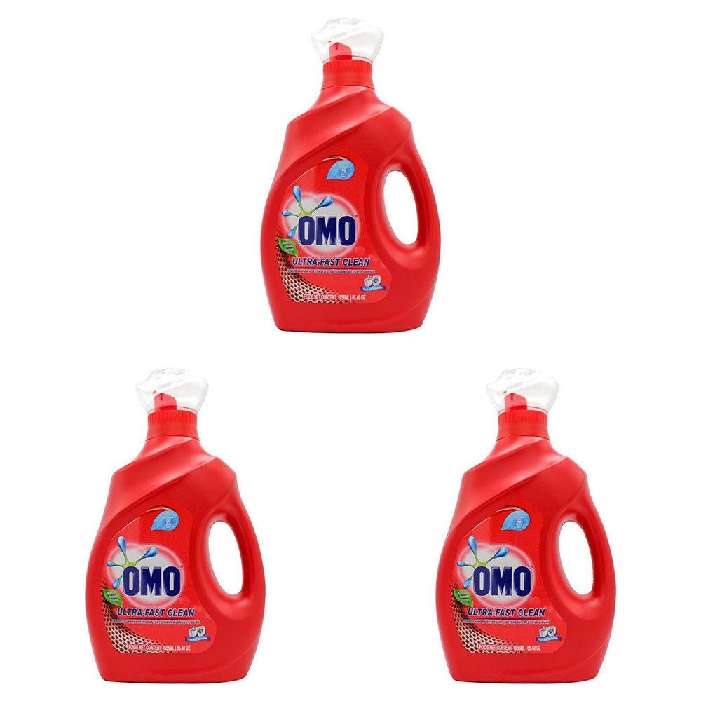 3PK Omo Liquid Laundry Detergent Ultra-Fast Clean Front + Top Loader 1.9L