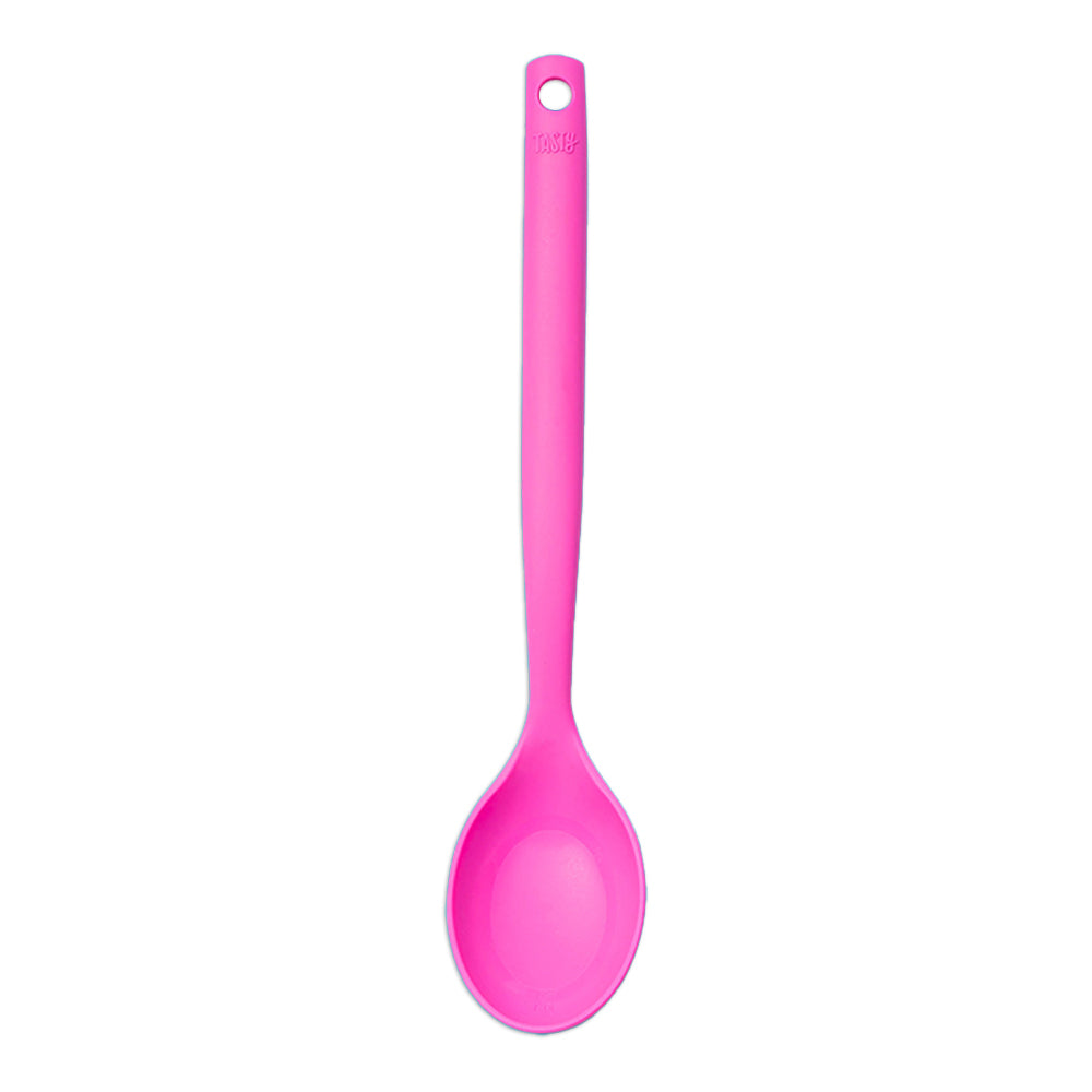 2PK Tasty 2-in-1 Silicone Spoon w/ Measurements Cooking Utensil 35cm Pink