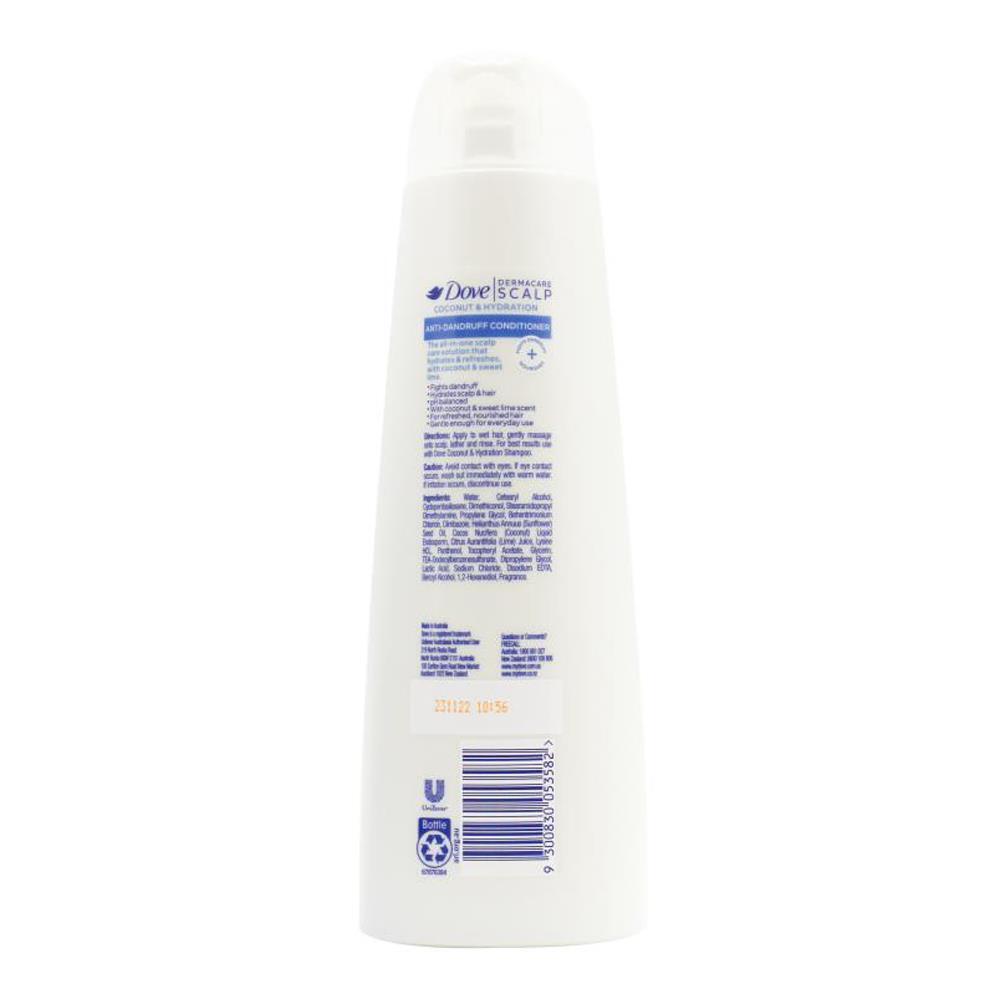 6PK Dove Dermacare Scalp 300ml Conditioner Anti-Dandruff Coconut & Hydration