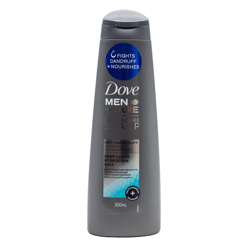 6PK Dove Men Care 300ml Shampoo Anti-Dandruff 2in1 Deep Clean Hydration