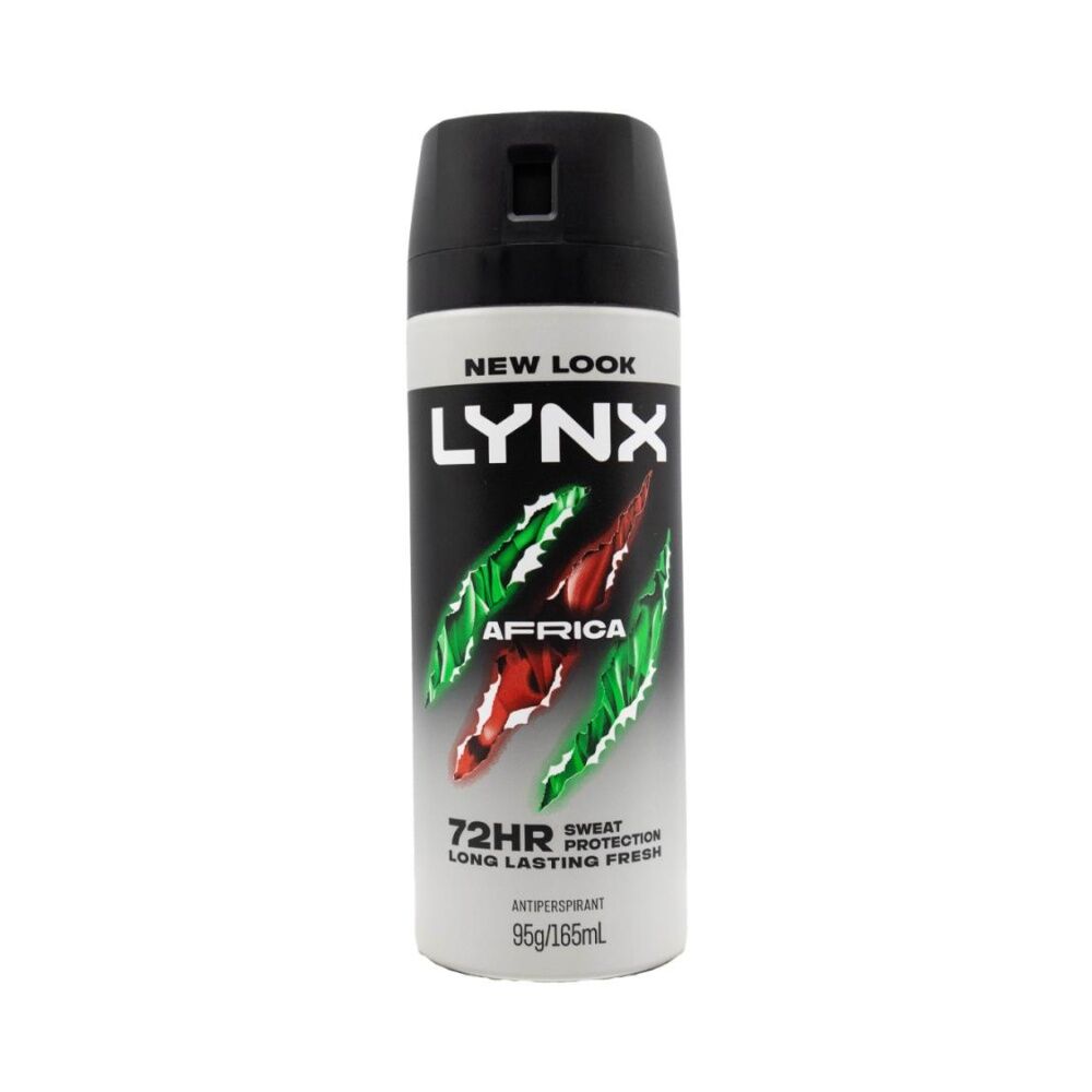 12PK Lynx Antiperspirant Deoderant Spray 72 Hr Protection 165ml Africa Scent