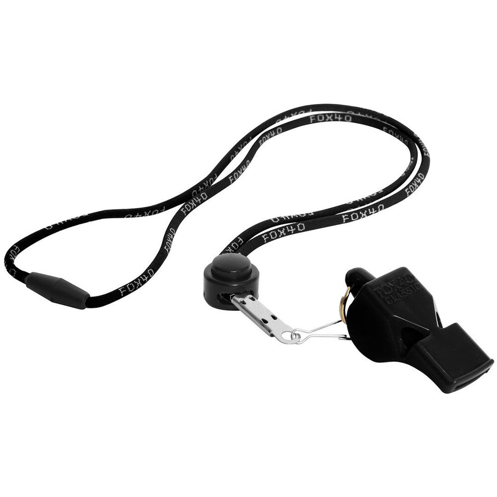 Fox 40 Summit Classic Whistle w/ Breakaway Lanyard Black