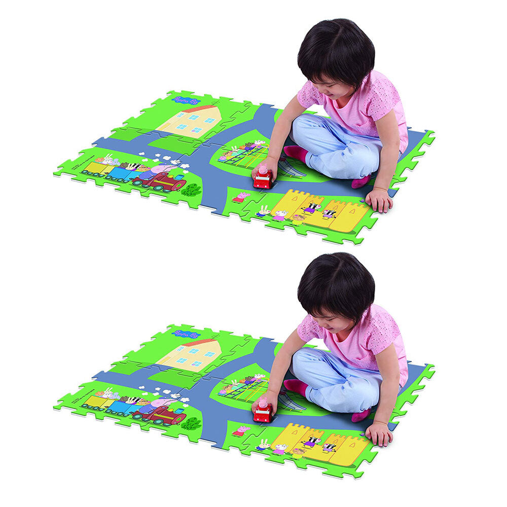 2PK Peppa Pig 28" x 19" Megamat Playmat w/ 1 Assorted Vehicle