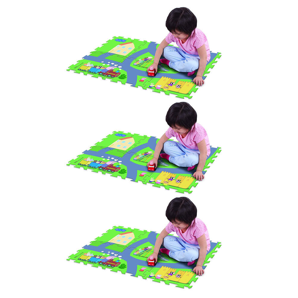 3PK Peppa Pig 28" x 19" Megamat Playmat w/ 1 Assorted Vehicle
